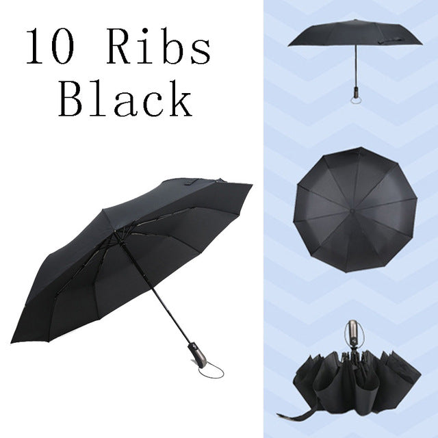 automatic umbrella rain women big anti women folding male uv sun umbrella men guarda chuva parasol paraguas parapluie sombrinha 10k black