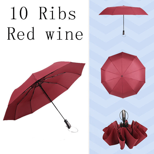 automatic umbrella rain women big anti women folding male uv sun umbrella men guarda chuva parasol paraguas parapluie sombrinha 10k red wine