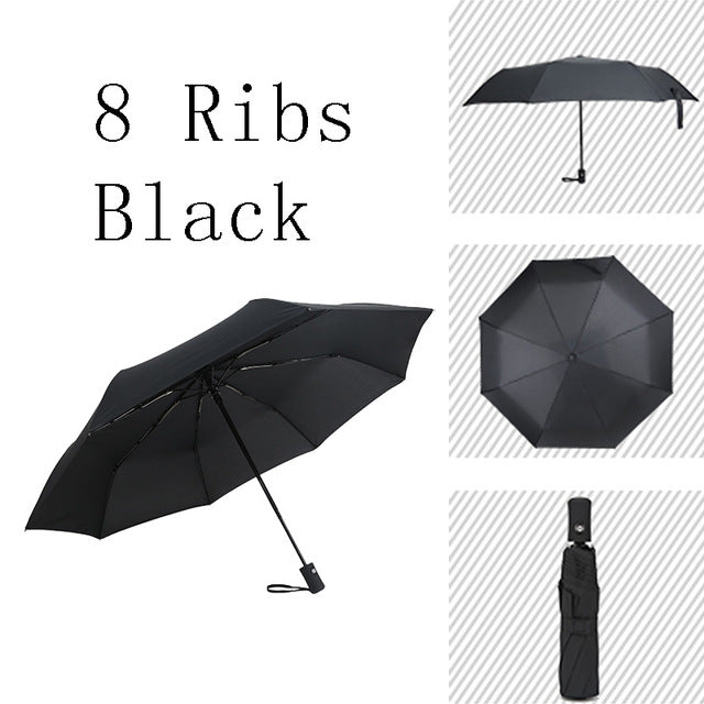 automatic umbrella rain women big anti women folding male uv sun umbrella men guarda chuva parasol paraguas parapluie sombrinha 8k black