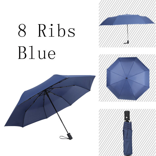 automatic umbrella rain women big anti women folding male uv sun umbrella men guarda chuva parasol paraguas parapluie sombrinha 8k blue