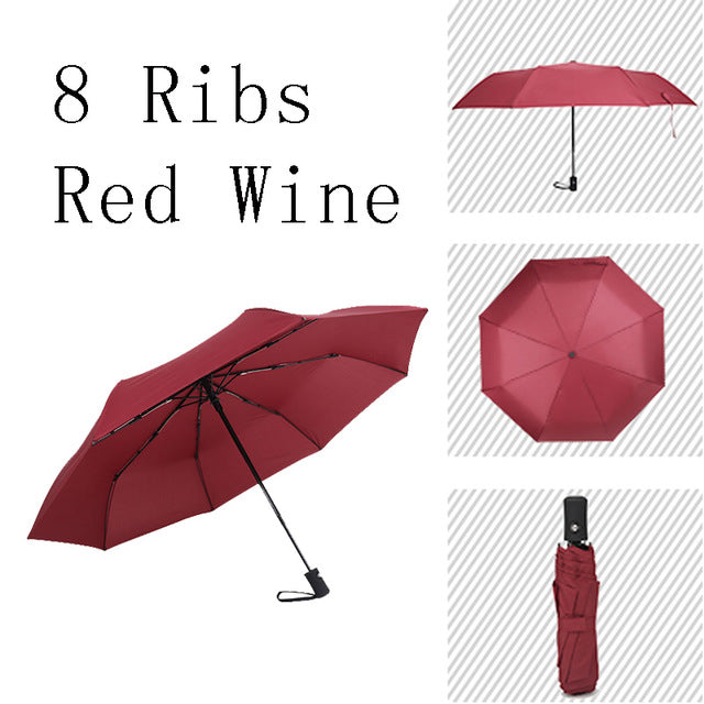 automatic umbrella rain women big anti women folding male uv sun umbrella men guarda chuva parasol paraguas parapluie sombrinha 8k red wine