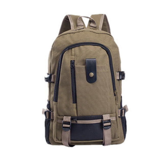outdoor sports fitness gym bags canvas large capacity men's shoulder backpack  travel backpacks college bag brown