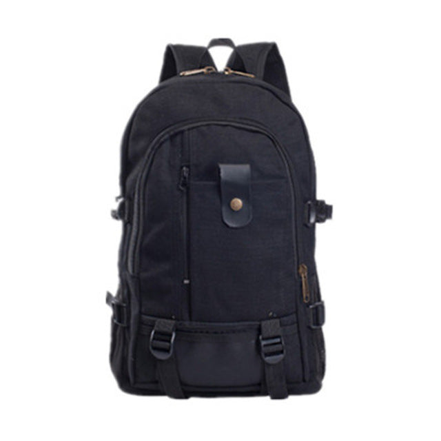 outdoor sports fitness gym bags canvas large capacity men's shoulder backpack  travel backpacks college bag black color