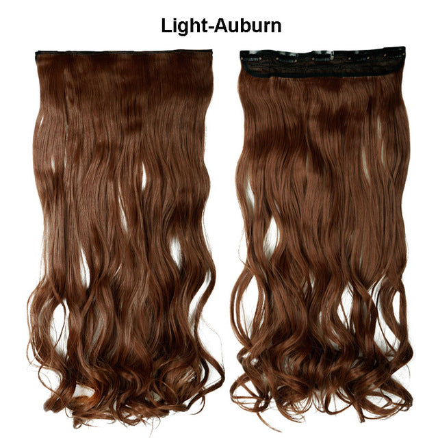 snoilite 17/24/27/29" long curly synthetic clip in hair extensions half full head hairpiece 5 clips one piece black brown blonde