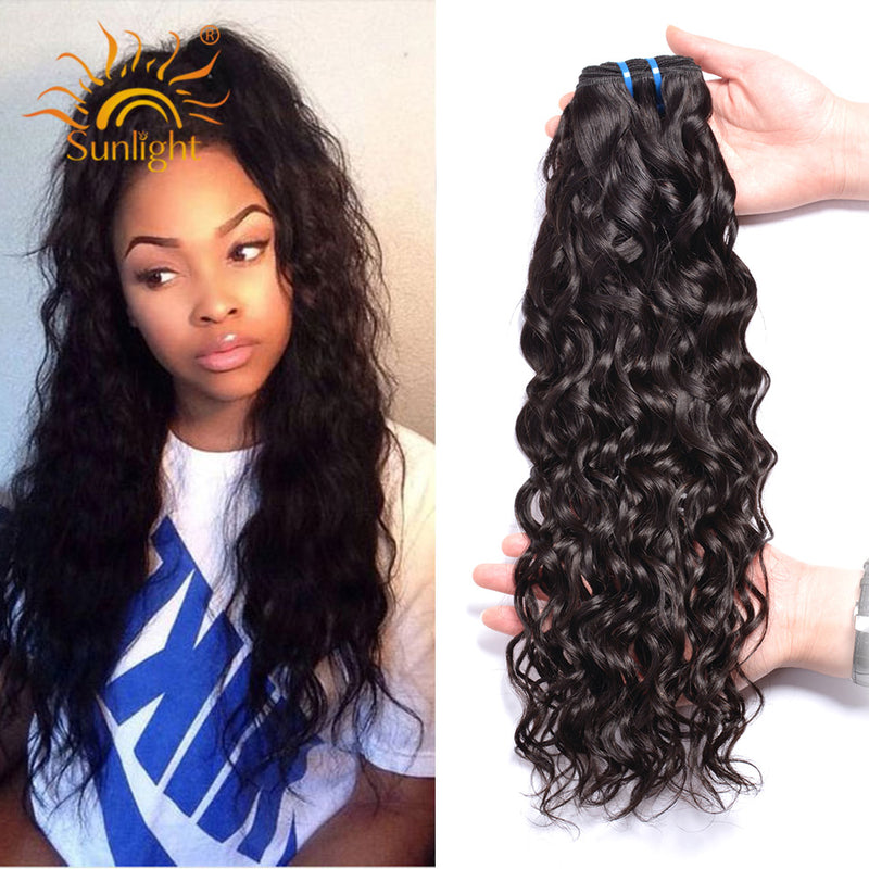 brazilian water wave bundles sunlight human hair weave bundles natural water wave hair extensions 1b# non remy hair 1/3/4 pieces
