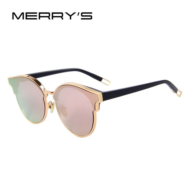 merry's women cat eye sunglasses classic brand designer semi rimless sunglasses c02 pink