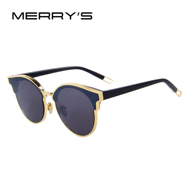 merry's women cat eye sunglasses classic brand designer semi rimless sunglasses c03 gold