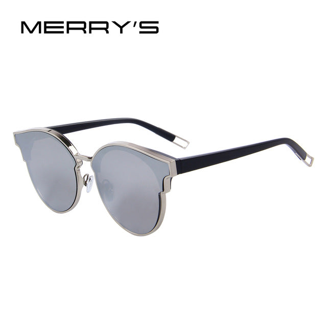 merry's women cat eye sunglasses classic brand designer semi rimless sunglasses c06 silver