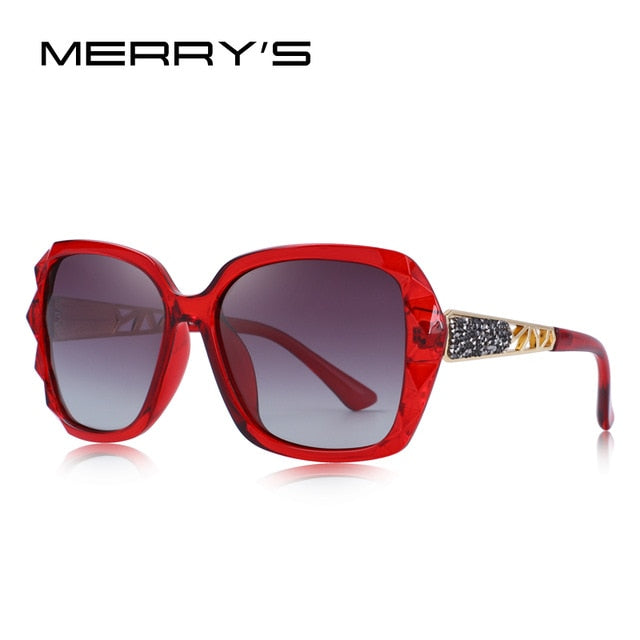 merry's design women classic polarized sunglasses uv400 protection c04 red