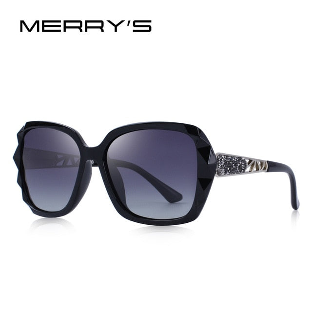 merry's design women classic polarized sunglasses uv400 protection c01 black