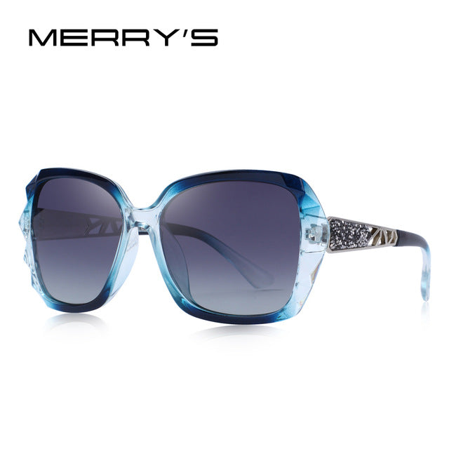 merry's design women classic polarized sunglasses uv400 protection c05 blue gray