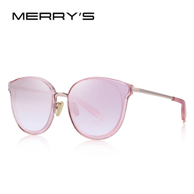 merry's design women classic fashion cat eye sunglasses 100% uv protection c02 pink