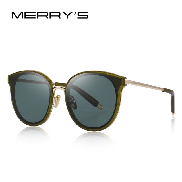 merry's design women classic fashion cat eye sunglasses 100% uv protection c04 green