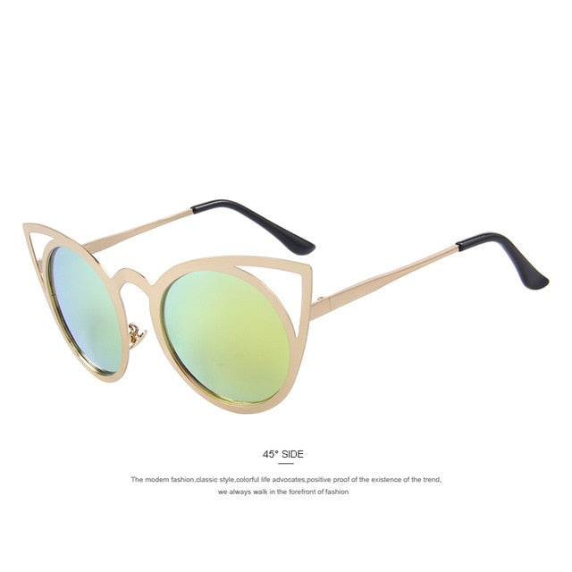 merry's women cat eye sunglasses brand designer sunglasses classic shades round frame c05 gold