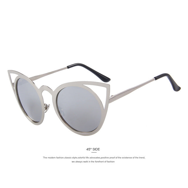 merry's women cat eye sunglasses brand designer sunglasses classic shades round frame c08 silver