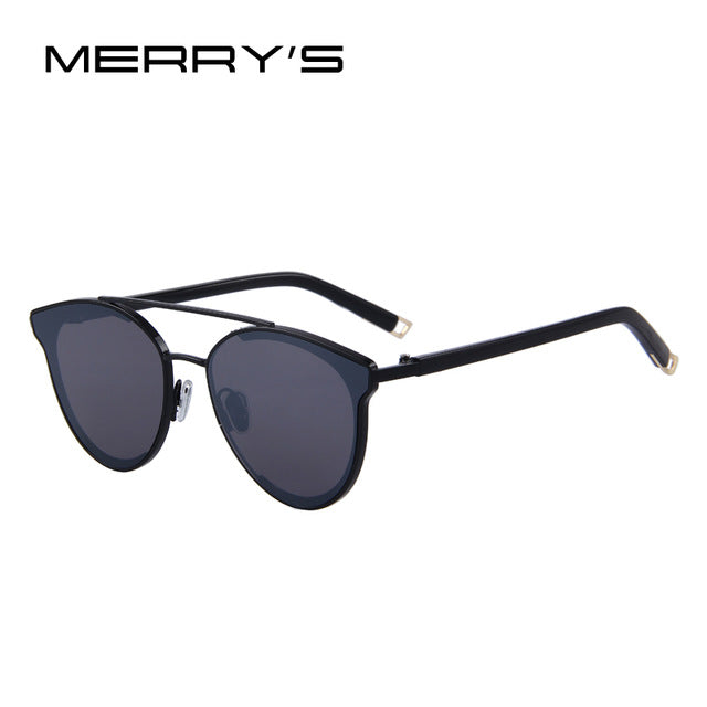 merry's women fashion cat eye sunglasses classic brand designer sunglasses c01 black