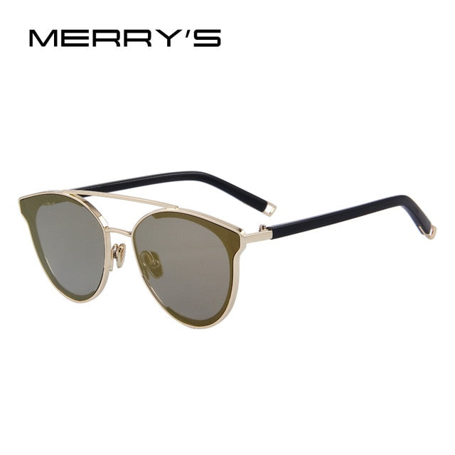 merry's women fashion cat eye sunglasses classic brand designer sunglasses c08 brown mirror