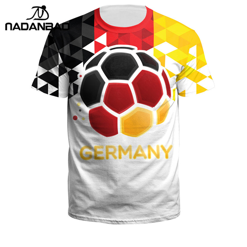 nadanbao summer men/women germany futebol jersey 3d printing o-neck short sleeve sport soccer jerseys fitness shirt plus size