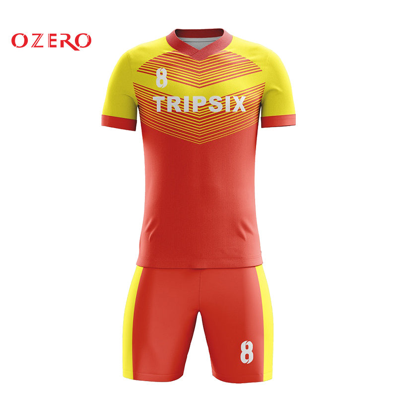 hot sale orange soccer jersey 100% full sublimated football uniform