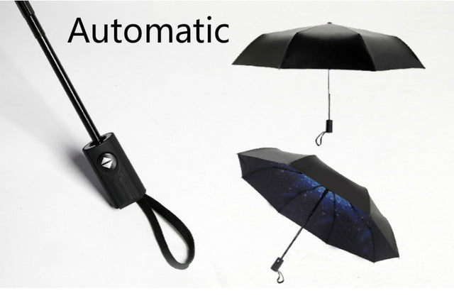 anti-uv full automatic umbrella rain women men 3 folding light and durable 8k strong umbrellas kids rainy sunny wholesale price same as picture 1