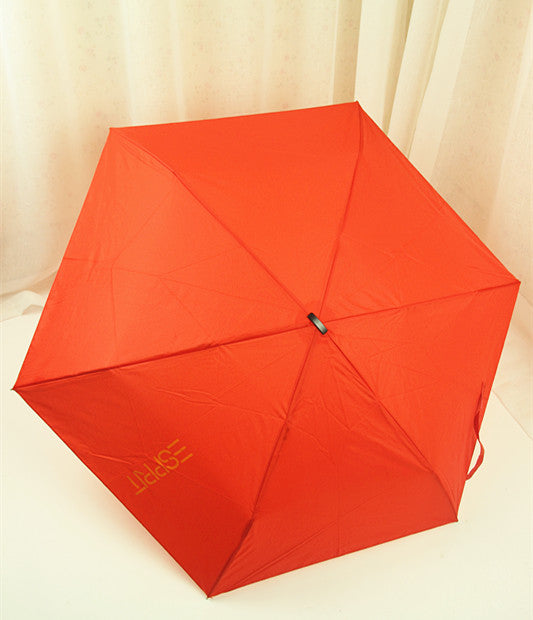 new!!! hot sale esprit flat light three folding umbrella/pocket travel mini umbrella easy to carry cheap on sale free shipping red
