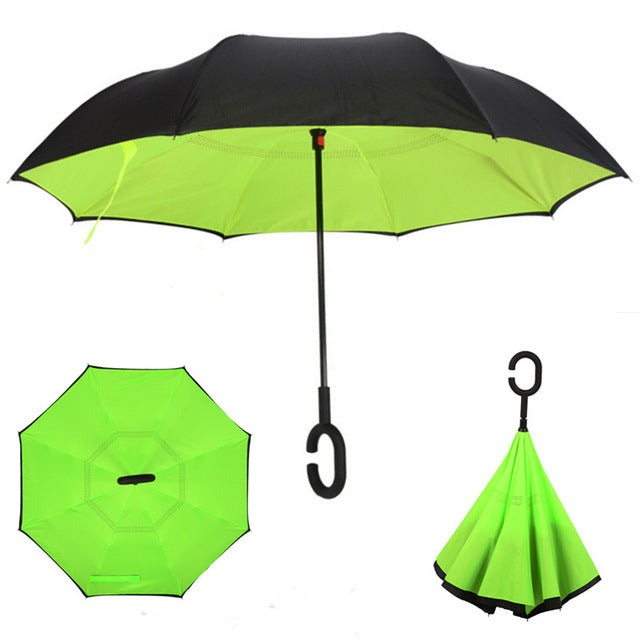 folding reverse umbrella double layer inverted windproof rain car umbrellas for women as pic 20