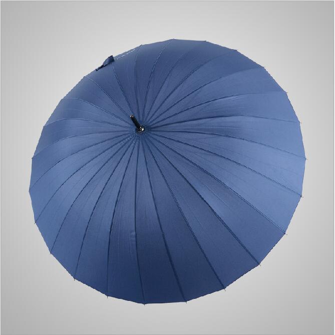 24 rib firm solid windproof paraguas long handle sun rain parapluie large outdoor umbrella manual big parasol