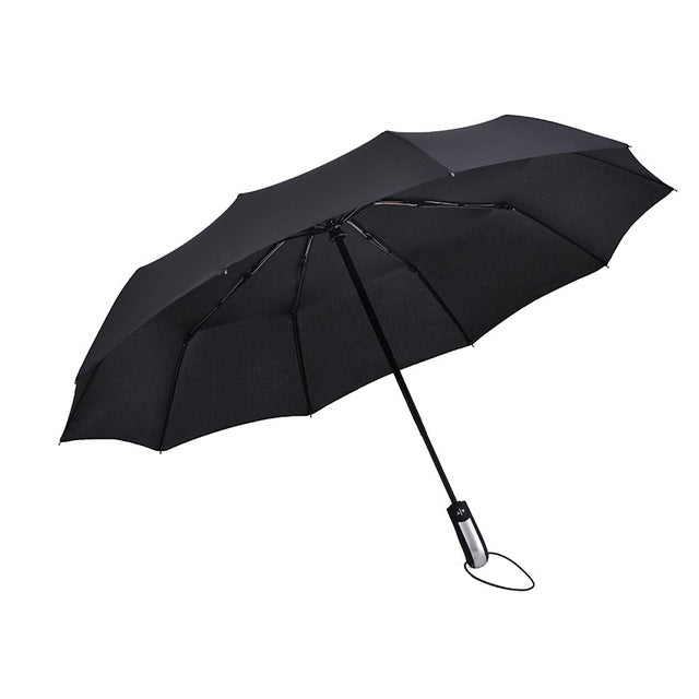 big business umbrellas rain women man full-automatic parasol 10 ribs man folding umbrella male big paraguas plegable black single layer