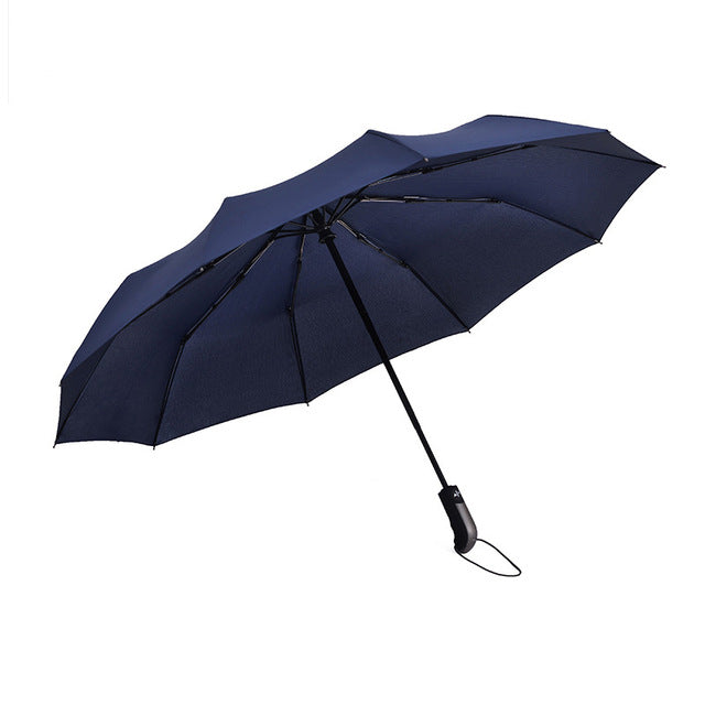 big business umbrellas rain women man full-automatic parasol 10 ribs man folding umbrella male big paraguas plegable blue single layer