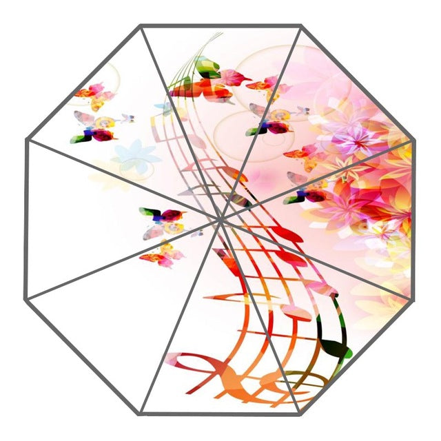 new arrive custom colorful butterfly, flowers umbrellas creative design high quality foldable rain umbrella sky blue