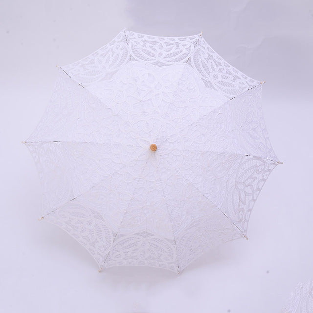 qunyingxiu handmade lace sunny umbrella process lace umbrella photography recital dance wedding decoration sun umbrella white