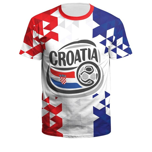 summer men/women croatia football jerseys sport tee tops 3d printing futebol soccer jersey fitness shirt