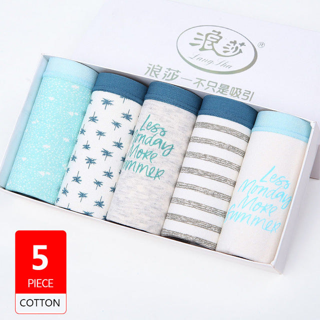 5pcs/lot cotton panties women underwear sexy briefs seamless cute print briefs soft comfort plus sizexxl girls lingeries