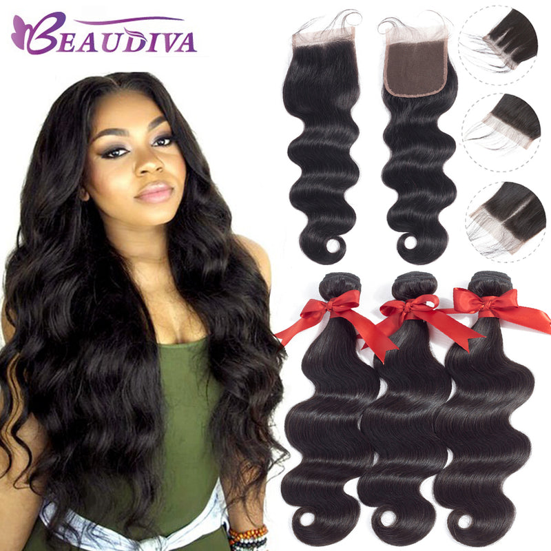 brazilian hair body wave 3 bundles with closure human hair bundles with closure lace closure human hair extension