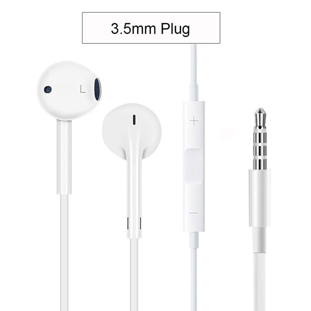original apple earpods with 3.5mm plug & lightning in-ear earphone earbud deeper richer bass for iphone android smartphone 3.5mm plug / china