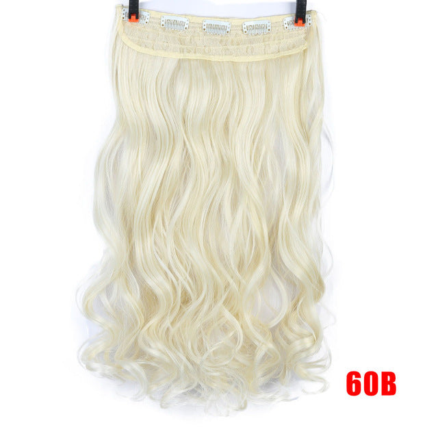 70cm 5 clip in hair extension heat resistant fake hairpieces long wavy hairstyles synthetic clip in on hair extensions