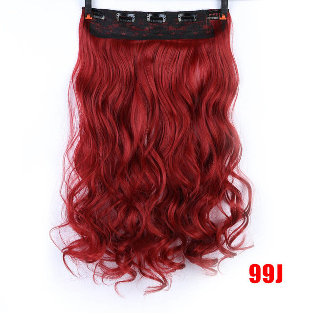 70cm 5 clip in hair extension heat resistant fake hairpieces long wavy hairstyles synthetic clip in on hair extensions