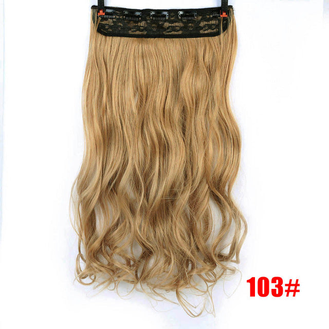 70cm 5 clip in hair extension heat resistant fake hairpieces long wavy hairstyles synthetic clip in on hair extensions t4/27/30 / 24inches