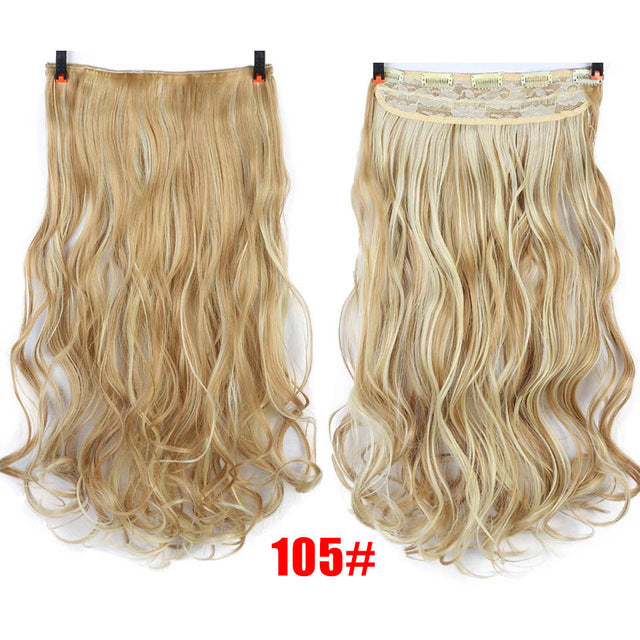 70cm 5 clip in hair extension heat resistant fake hairpieces long wavy hairstyles synthetic clip in on hair extensions