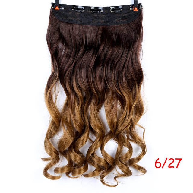 70cm 5 clip in hair extension heat resistant fake hairpieces long wavy hairstyles synthetic clip in on hair extensions