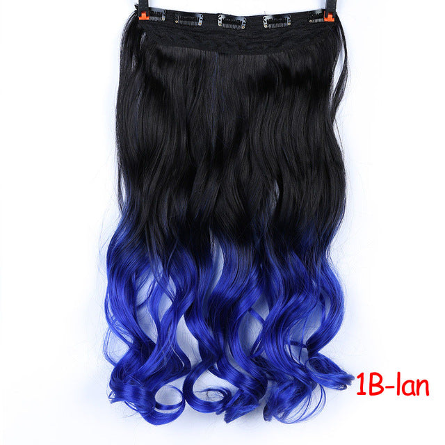 70cm 5 clip in hair extension heat resistant fake hairpieces long wavy hairstyles synthetic clip in on hair extensions