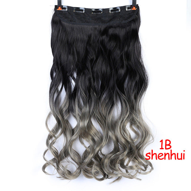 70cm 5 clip in hair extension heat resistant fake hairpieces long wavy hairstyles synthetic clip in on hair extensions