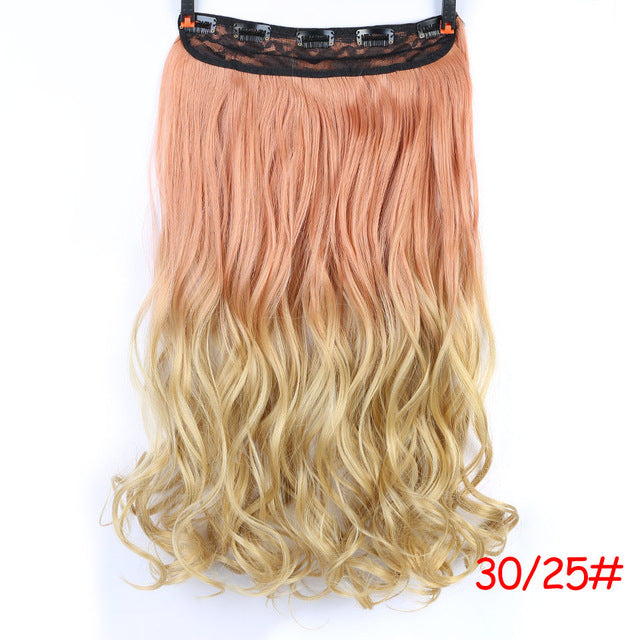 70cm 5 clip in hair extension heat resistant fake hairpieces long wavy hairstyles synthetic clip in on hair extensions p12/613 / 20inches