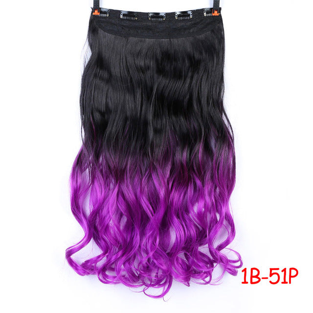 70cm 5 clip in hair extension heat resistant fake hairpieces long wavy hairstyles synthetic clip in on hair extensions