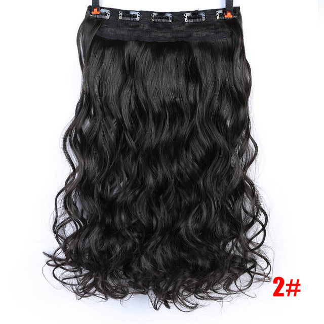 70cm 5 clip in hair extension heat resistant fake hairpieces long wavy hairstyles synthetic clip in on hair extensions