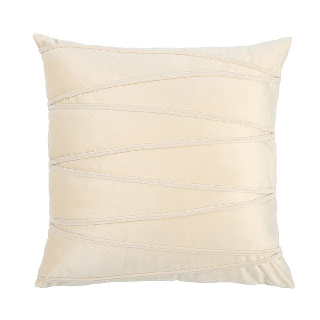 velvet striped decorative throw pillow cover / pillowcases 45x45cm 45cm x 45cm / beige