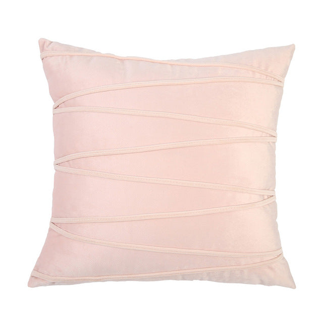 velvet striped decorative throw pillow cover / pillowcases 45x45cm 45cm x 45cm / pink