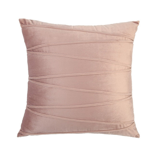 velvet striped decorative throw pillow cover / pillowcases 45x45cm 45cm x 45cm / light purple