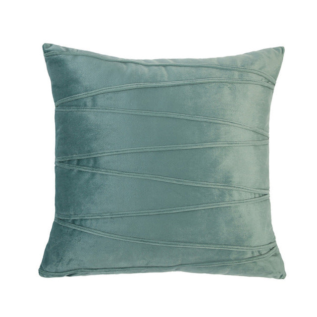 velvet striped decorative throw pillow cover / pillowcases 45x45cm 45cm x 45cm / pea green