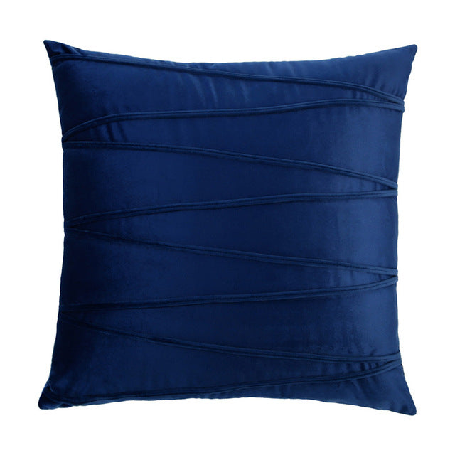 velvet striped decorative throw pillow cover / pillowcases 45x45cm 45cm x 45cm / navy blue